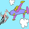 Jeu Airplane and alien coloring en plein ecran