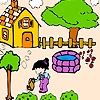 Jeu Beautiful garden and farmgirl  coloring en plein ecran