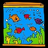 Jeu Big aquarium and colorful fishes coloring en plein ecran