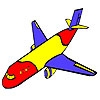 Jeu Big colorful airplane coloring en plein ecran