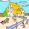 Jeu Big farm and horses coloring en plein ecran