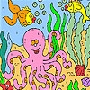 Jeu Big octopus in the sea coloring en plein ecran