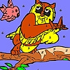 Jeu Bird and owl in the woods coloring en plein ecran
