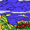 Jeu Clouds and butterfly coloring en plein ecran