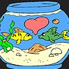 Jeu Cute fishes  in the aquarium coloring en plein ecran
