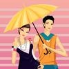 Jeu Cute Umbrella Couple en plein ecran