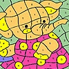 Jeu Elephant in pink dress coloring en plein ecran