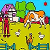 Jeu Farmer and big animal garden coloring en plein ecran