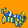 Jeu Fast striped racing car coloring en plein ecran