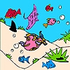 Jeu Fishes in the sea coloring en plein ecran