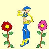 Jeu Florist cowboy girl coloring en plein ecran