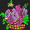 Jeu Flowers in a basket coloring en plein ecran