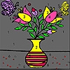 Jeu Flowers in  vase coloring en plein ecran