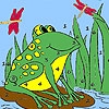 Jeu Frog and dragonflies coloring en plein ecran