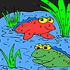 Jeu Frog friends in the lake coloring en plein ecran