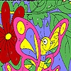 Jeu Funny pink butterfly coloring en plein ecran