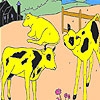 Jeu Grazing cows coloring en plein ecran