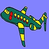 Jeu Green flying airplane coloring en plein ecran