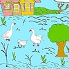 Jeu Little farm and ducks coloring en plein ecran