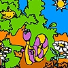 Jeu Little snail in woods coloring en plein ecran