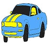 Jeu Magnificent blue car coloring en plein ecran