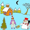 Jeu Moon and the snowman coloring en plein ecran