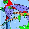 Jeu Parrots on the woods tree coloring en plein ecran