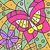 Jeu Pink butterfly and flower coloring en plein ecran