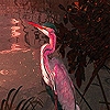 Jeu Pink heron in the lake slide puzzle en plein ecran