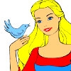 Jeu Princess And Bird Coloring en plein ecran