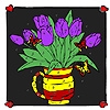 Jeu Purple tulips in the frame coloring en plein ecran