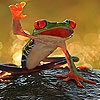 Jeu Red frog puzzle en plein ecran