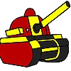 Jeu Red military tank coloring en plein ecran