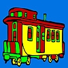 Jeu Red modern locomotive coloring en plein ecran