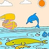 Jeu Ship and dolphins coloring en plein ecran