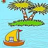 Jeu The boatman in the ocean coloring en plein ecran