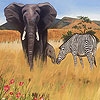 Jeu Zebra and elephants puzzle en plein ecran