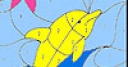 Jeu Small fishes  and dolphin coloring