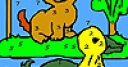 Jeu Alone dog and duck coloring