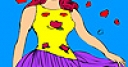 Jeu Alone purple dress girl coloring