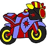 Jeu Amazing star motorcycle coloring en plein ecran