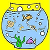 Jeu Big aquarium and fishes coloring en plein ecran