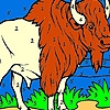 Jeu Big bison on the farm coloring en plein ecran