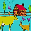 Jeu Big village and animals coloring en plein ecran