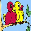 Jeu Birds on the tree coloring en plein ecran