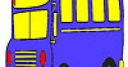 Jeu Blue student bus coloring