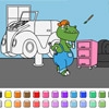 Jeu Color Games – Car Garage Dinosaurs en plein ecran