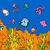 Jeu Colorful ocean and fishes coloring en plein ecran