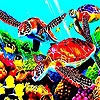 Jeu Colorful turtles slide puzzle en plein ecran