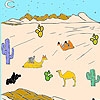 Jeu Desert and camels coloring en plein ecran